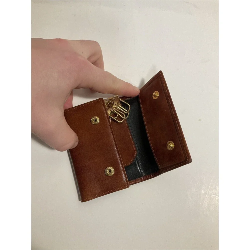 Temptations Brown Leather Key Wallet Vintage Keeper - Picture 4 of 10